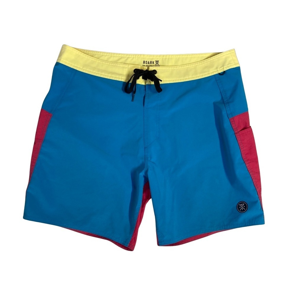 Roark Men's Swim Trunks Sz 34 Colorblock Swimsuit Shorts